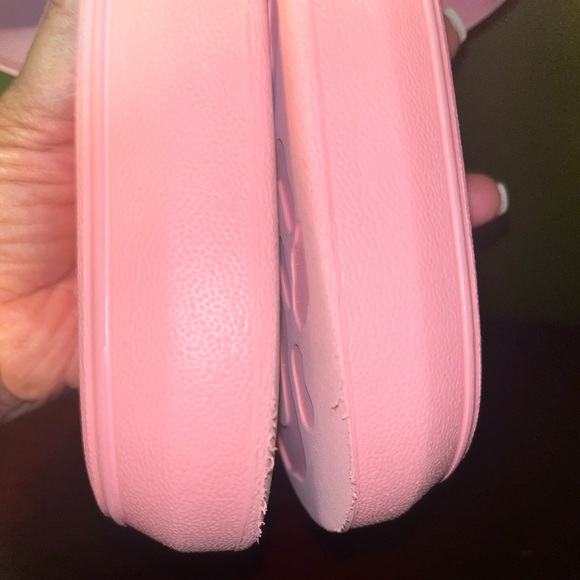 Alexander McQueen Women’s Logo Patch Pool Slides, Pastel Pink Size 41+(US 11.5) - Picture 3 of 10